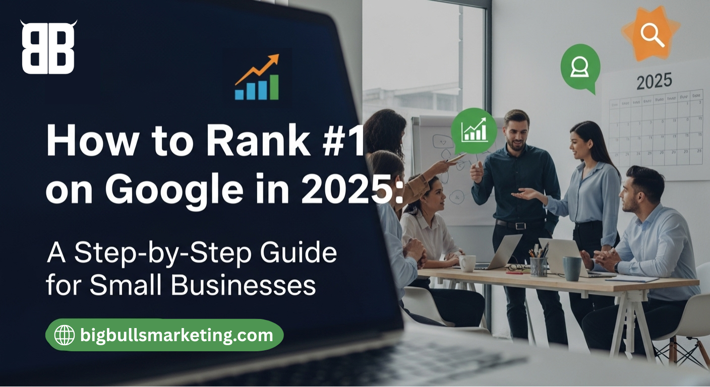 write alt text on the basis of "How to Rank #1 on Google in 2025: A Step-by-Step Guide for Small Businesses"