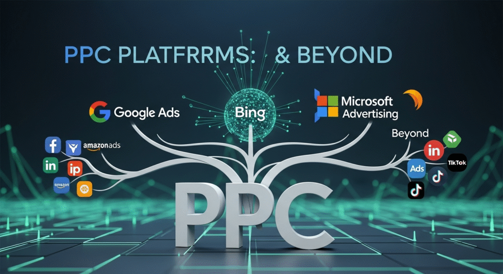 Google Ads platform interface for PPC advertising campaigns